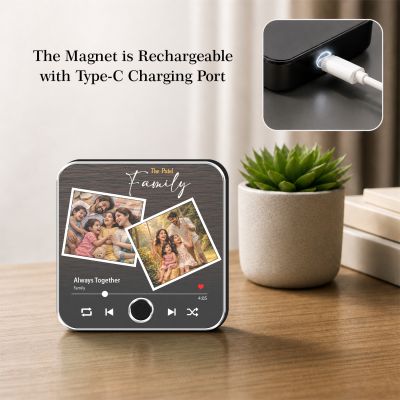 amily Photo Frame Customized Musical Photo Frame Rechargeable Speaker with On/Off Button Meaningful Home Decor Gift for Parents, Anniversary